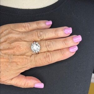 Silver Plated Faux Diamond Ring